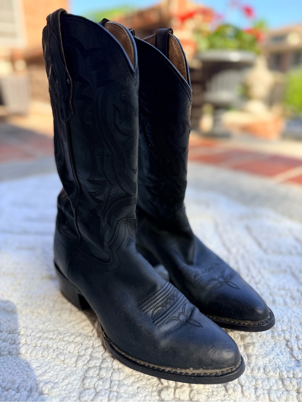 Shyanne Black Western Leather Heeled Boots